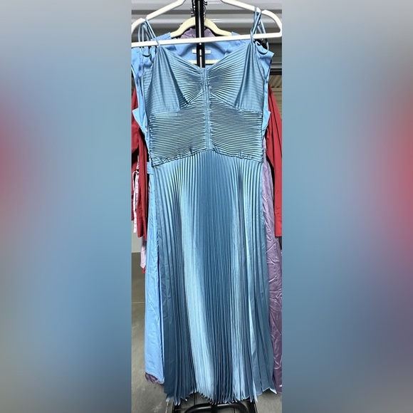 Derek Lam 10 Crosby | Rochelle Pleated Satin-Crepe Midi Dress - Picture 3 of 5